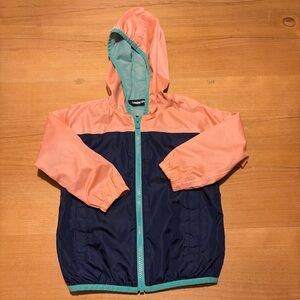 Lands' End Kids Raincoat - Coral and Navy - size 3T
